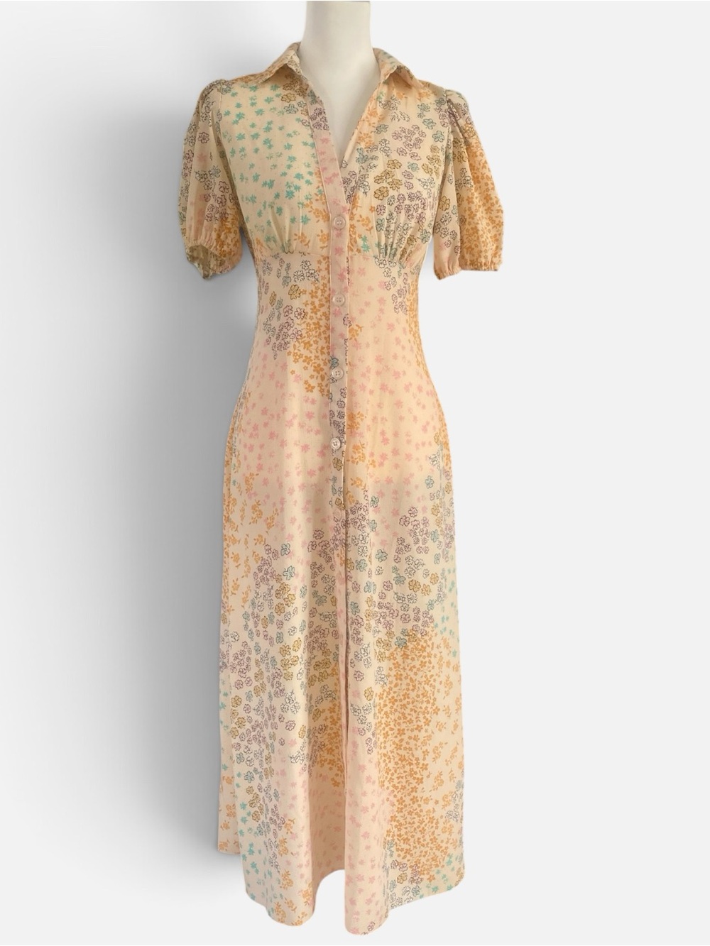 ASOS Cream Maxi Dress with Pastel Floral Printo. If You Like Vintage, This Is It
